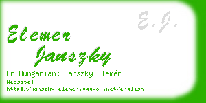 elemer janszky business card
